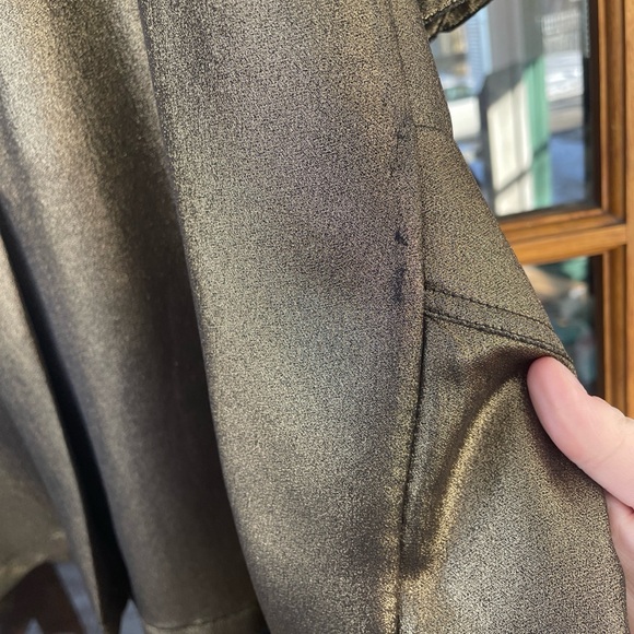 BCBGMAXAZRIA Emilee Metallic Gold Shirt Dress Size Small - Picture 7 of 12